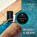 MEYSPRING Turquoise Blue Mica Powder - 50g - Epoxy Resin Color Pigment - Teal Mica Powder for Resin Ocean Art, River Tables, Woodworking - Cosmetic Grade