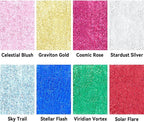 AUREUO Galaxy Glitter Acrylic Paint Set - 8 Twinkle Colors 0.71 Fl Oz / 21ml Tubes Sparkling Art Paints for Crafts Decor Non-toxic Painting Supplies for Artists