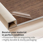 Trotec TroLase | 12"x12"x1/16", 8 Pcs | English Walnut/White | 2 Ply | Modified Acrylic | Laser Engraving Double Color Plastic Sheet | Engraving Blanks for Laser, Saw, Guillotine | Made in USA