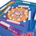 American Mahjong Game Set, 166 White Tiles, 4 All-in-One Color Rack/Pushers, Complete Mahjong Tile Set, Printed Carrying Bag