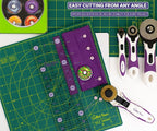 The Quilted Bear Rotating Cutting Mat 18" x 18" - Square 360° Rotating Self Healing Mat with Innovative Locking Mechanism for Quilting & Sewing Your Choice of Colours Available! (Green)