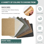 Azobur Couch Patch Repair Fabric,Microfiber Fabric, Self-Adhesive, for Sofa Repair and Upholstery, 2 Pieces, 9.5 x 11 inches (Light Brown)