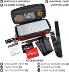 Quiver Time Red Bolt Card Carrying Case fits Pokemon Cards and other TCG Games - Storage Bag for Playing/Trading Cards and Deck Box (Straps, Dividers & 100 Apollo Card Sleeves)