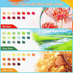 Caliart Watercolor Paint Set, 168 Colors Portable Travel Water Color Palette Kit with Detail Painting Brush, Art Supplies Christmas Gifts for Artists Adults Painters Beginners
