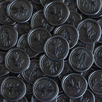 PONATIA Black Wax Seal Stickers - Wedding Invitation Seal Stickers, 50 Pcs Self- Adhesive Wax Seals, Perfect for Invitation Cards, Envelopes Christmas Cards, Gift Wrapping, Party Menu Decor