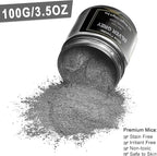 Silver Mica Powder Pigment (100g) -Cosmetic Grade Metallic Mica Powder for Epoxy Resin, Lip Gloss, Soap,Candle Making,Bath Bombs,Tumblers, Jewelry, Dyes, and DIY Crafting Projects(Silver Grey, 3.5oz)