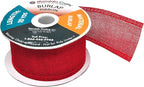 Mandala Crafts Red Burlap Ribbon 2 Inches Wide Jute Ribbons for Crafts - 20 Yds Roll Rustic Burlap Wrap Trim Ribbons for Wreaths Bows Wedding Party Decoration