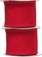 Mandala Crafts Red Burlap Ribbon 2.5 Inches Wide Jute Ribbons for Crafts - 20 Yds Roll Rustic Burlap Wrap Trim Ribbons for Wreaths Bows Wedding Party Decoration