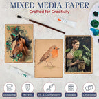 Wanderings Handmade Vintage Deckle Edge Blank Paper - 5.8x8.3 (A5) - A5 Package of 50 for Writers Invitations Crafts - Thick 150 GSM Recycled Paper