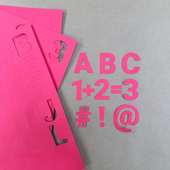 FreshCut Crafts 636 Pcs 1.5 in. Red Bulletin Board Letters & Numbers, Capital Alphabet, Numbers, Punctuation, US Made Card Stock Punch Out Letters for Posters, Bulletin Boards, Classroom