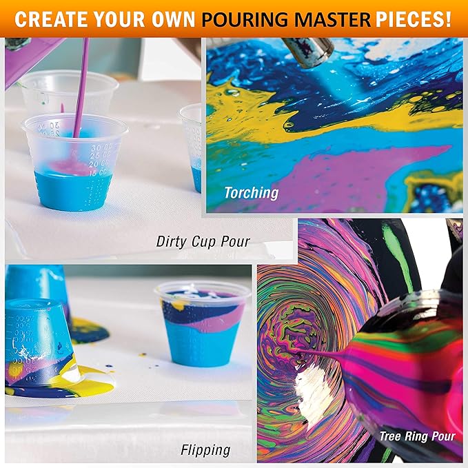Pouring Masters Green Apple Metallic Pearl Ready to Pour Acrylic Pouring Paint - Premium 32-Ounce Pre-Mixed Fluid Acrylic Paint - Fluid Art Supplies for Canvas, Wood, Paper, Tile & Rocks