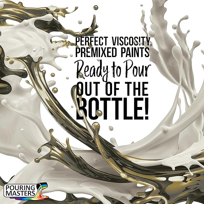 Pouring Masters Gold/Silver Iridescent Special Effects Acrylic Pouring Paint - Premium 64-Ounce Pre-Mixed Fluid Acrylic Paint - Fluid Art Supplies for Canvas, Wood, Paper, Tile & Rocks