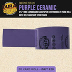 Dura-Gold Premium 220 Grit PSA Purple Film Ceramic Longboard Sandpaper, 2-3/4" Wide Continuous 20 Yard Roll - Self Adhesive Stickyback for Auto & Wood Air File Long Board Sanders, Hand Sanding Blocks
