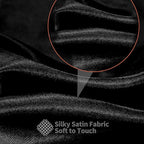RUDONG M Black Satin Fabric by The Yard, 5 Yard x 60 Inch Wide Silky Charmeuse Satin Fabric, Soft Satin Fabric for Wedding Decorations, Bridal Dress, Sewing, Accessories, DIY Crafts
