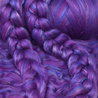 Merino Silk Luxe Tonal Designer Blend. Superfine Merino, Mulberry Silk, Tussah Silk. Top Roving for Spinning or Felting. Violet Volcano 1oz