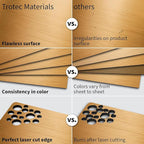 Trotec TroLase Lights | 24"x12"x1/250"(0.1mm thick) | Adhesive-Backed Flexible Laser Engraving Sheet/Film for Decal & Label | Double Color Plastic Sheet for Engraving | Brass/Black | 10pcs