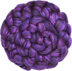 Merino Silk Luxe Tonal Designer Blend. Superfine Merino, Mulberry Silk, Tussah Silk. Top Roving for Spinning or Felting. Regal Amethyst 4oz
