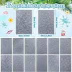 12pcs Polymer Clay Texture Sheets Set Works with Polymer Clay Cutter Embossing Clay Texture Roller DIY Sheets for Jewelry Earring Making DIY Craft Supply (Summer)