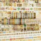36 Rolls Vintage Washi Tape Pack Retro Arts Adhesive Tapes Wide Chronicle Decorative Masking Tape Sets for Craft, Kids, Scrapbook, DIY, Gift Wrapping (Sophia's Letters)