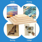 Falling in Art Unfinished Birch Wood Canvas Panels Kit, 8 Pack of 4 Sizes Studio 3/4’’ Deep Cradle Boards for Pouring Art, Crafts, Painting, and More