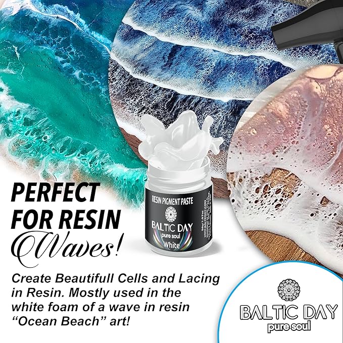 BALTIC DAY Black Abyss Pigment Paste for Epoxy Resin – Ultra-Opaque Black Resin Colorant, 191g/6.7oz – Smooth Blend for Epoxy Art, Jewelry, DIY Crafts