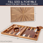 17 Inch Backgammon Sets for Adults. Beautiful Wood Inlaid Backgammon Board Game Set with Unique Checkers & Dice. Large Back Gammon Game Sets Travel Size for 2 Players Nardi or Tavla