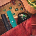 SIQUK 2 Pieces Octopus Dice Rolling Tray PU Leather Dice Mat Folding Scroll Dices Holder Trays for D&D RPG Games (Cyan, Black)