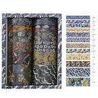 12 Rolls Kyoto Charm Washi Tape Set Japanese Arts Adhesive Tapes Geometric Garden Decorative Masking Tape Sets for Craft, Kids, Scrapbook, DIY, Gift Wrapping (Cerulean Showa)