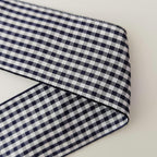1.5 Inch Blue and White Woven Edge 100% Polyester Gingham Ribbon 25 Yards Each Roll (1-1/2", Blue)