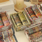 12 Rolls Kyoto Charm Washi Tape Set Japanese Arts Adhesive Tapes Geometric Garden Decorative Masking Tape Sets for Craft, Kids, Scrapbook, DIY, Gift Wrapping (Green Song)