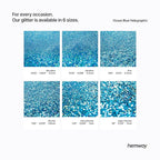 Hemway Polyurethane & Epoxy Resin Glitter 100g / 3.5oz Metallic Crystal Flake Additive for Flooring Jewelry Tumblers Glass Pigment - Extra Chunky (1/24" 0.040" 1mm) - Ocean Blue Holographic