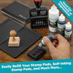 MaxMark Premium Refill Ink for self Inking Stamps and Stamp Pads, Black Color - 1 oz.