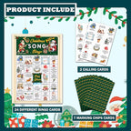Christmas Bingo Games for 24 Players, Christmas Song Bingo Cards for Adults Large Group, Winter Hoilday Party Supplies, Family Activities New Year Favors -06