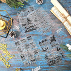 Whaline 4 Sheets Christmas Clear Stamps Greeting Words Nativity Scene Silicone Transparent Stamps Holy Night Stamp for Xmas DIY Craft Card Making Scrapbooking Embossing Album Decor