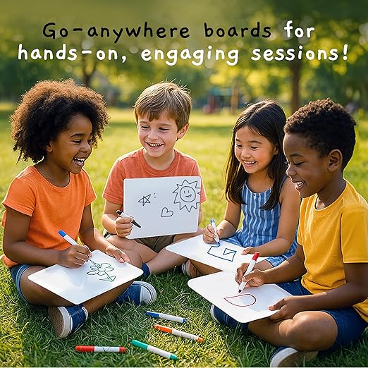 6 Premium Small Dry Erase Board 9"x12"- Portable Dry Erase Lap Board, Handheld Whiteboard- White Boards for Students - Small Whiteboard | Double Sided Erasable White Boards Dry Erase- 6 Pk