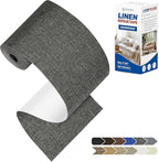KING MOUNTAIN Linen Repair Patches, Self-Adhesive Linen Fabric Patches, 4 X 63 inch Extra Size, Multi Color, Can be Used for Linen Sofa Repair and Linen Clothes Repair (Dark Grey2.0)