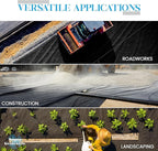 Woven Geotextile Fabric for Driveway and Road Stabilization, Construction Underlayment, Erosion Control, Commercial Grade 50 Year for Gravel Roads and Pavers (17.5x30) Ships Folded
