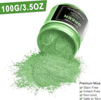 Green Mica Powder Pigment (100g) -Cosmetic Grade Metallic Mica Powder for Epoxy Resin, Lip Gloss, Soap,Candle Making, Bath Bombs,Tumblers, Jewelry, Dyes, and DIY Crafting Projects(Green, 3.5oz)