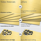Trotec | Metallic Looking Acrylic Sheet | 12"x24"x1/16, 4 Pcs | Brushed Gold/Black | Metallic Finish - Scratch Resistant for Laser Engraving & Cutting,Printing,Glowforge,Name Plate | USA Made