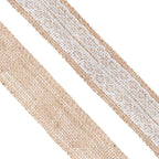 Mandala Crafts Burlap and Lace Ribbon 1.5 Inches Wide Jute Ribbons for Crafts - 20 Yds Roll Rustic Burlap Wrap Trim Ribbons for Wreaths Bows Wedding Party