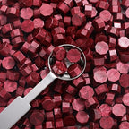 Yoption 360Pcs Burgundy Sealing Wax Beads with 2 Spoons and 4 Tea Candles for Wax Seal Stamps, Cards, Wedding Invitations, Wine Packaging, Gift Wrap, Envelopes