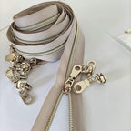 Leekayer #5 Light Gold Teeth Metallic Nylon Coil Zippers by The Yard Bulk 10 Yards Beige Tape with 25pcs Gold Sliders for DIY Sewing Tailor Craft Bag(Beige)