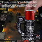 Mug Dice Tower - Dice Rolling Tower,(7PCS D20 Dice Set Included) for DND Gift and Dungeons and Dragon, Tabletop Games, Drink Holder, Tavern Style Board Game Roller (Black)
