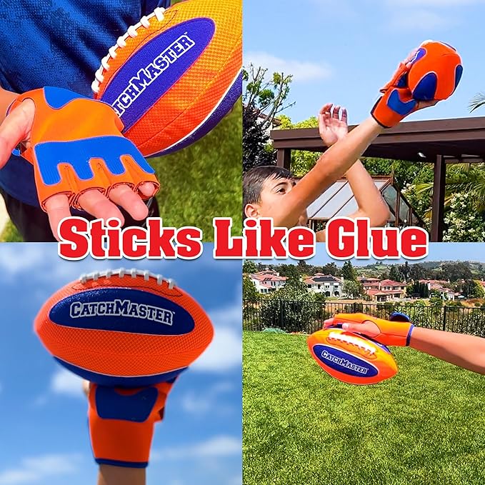 Funwares CatchMaster Water Football Set – Lightweight, Double-Laced Ball + 2 Gloves for Beach, Swimming Pool, or Backyard – All Weather Fun & Active Play for Kids, Teens & Families