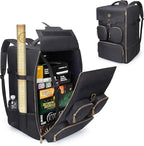 ENHANCE Board Game Backpack - Reinforced Rigid Board Game Storage with Padded Shoulder Straps, Carrying Handle, and Accessories Pockets for Dice, Cards, More - Fits and Protects Tabletop Adventures