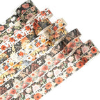 10 Rolls Blooming Flowers Washi Tape Set Floral Arts Adhesive Tapes Colorful Garden Decorative Masking Tape Sets for Craft, Kids, Scrapbook, DIY, Gift Wrapping (3-Blooms)