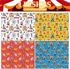 Pineraap 12 Sheets Circus Wrapping Paper, Cute Circus Acrobatic Clown Ferris Wheels Balloon Tent Pattern Folded Gift Packing Paper for Birthday, Baby Shower, Parties, Gifts, Crafts, 20 x 28 inch