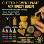 24 Color Pigment Paste for Epoxy Resin Set [ Glitter Series ] – Opaque Epoxy Pigment, Epoxy Dye Paste & High Concentration Mica Powder for Resin Art, Jewelry, Tumblers, Coasters & Crafts