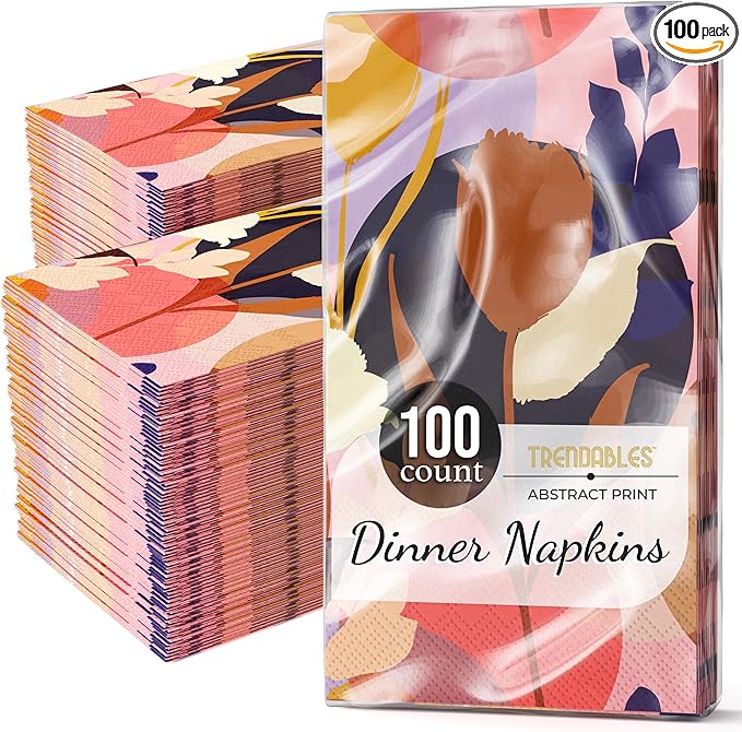 Trendables Floral Napkins for decoupage 100 Pcs 3 Ply floral paper napkins decorative Guest Towels Disposable Bathroom, Flower Design For Tea Party Decorations, Dinners & Weddings