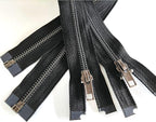 Leekayer 2PCS #5 27 Inch Zipper Black Nickel Teeth Zipper Black Metal Zipper Open End Zipper for Repair Coat Jacket
